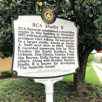 Historic RCA Studio B - Plaque - Landmarks & Historical Buildings Near Me - Nashville, Tennessee Historic RCA Studio B - Plaque - Landmarks & Historical Buildings Near Me - Nashville, Tennessee