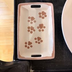 The Clay Cafe - Painted ceramic catch-all tray. Not yet fired in kiln.