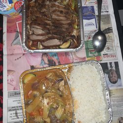 China Restaurant Bambus - Oben: Nr. 129 Ente 13,50€ ( okay ) Unten: Nr. 54 Kong Po ( okay, Soße hatte kaum Geschmack )
