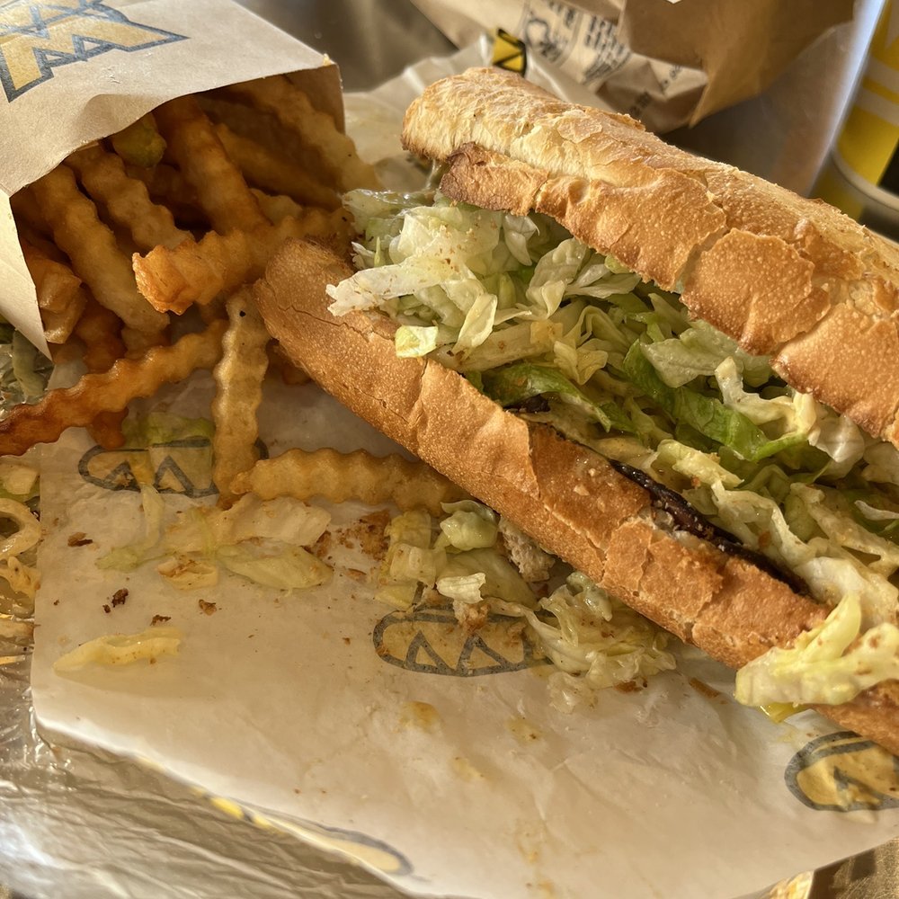 a sandwich and french fries
