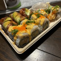 Crunchy and Red dragon roll