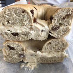 Denville Bagel & Deli - Cinnamon raisin bagel toasted with walnut raisin cream cheese