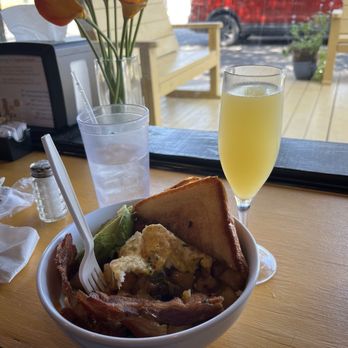 The Brunch Spot - Brunch bowl and mimosa and some nice scenery. - Breakfast & Brunch Near Me - Converse, Texas