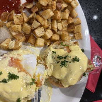 Max & Louies - Salmon eggs Benedict. Delicious - Diners Near Me - Cibolo, Texas