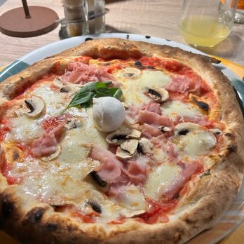 Amabile - Prosciutto and mushroom pizza - Trattorie Near Me - Milan, Michigan