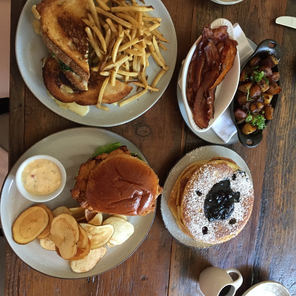 Copperhill - Grilled cheese, chicken sandwich, blueberry pancakes, bacon, and home fries - New American Near Me - Williston Park, New York Copperhill - Grilled cheese, chicken sandwich, blueberry pancakes, bacon, and home fries - New American Near Me - Williston Park, New York