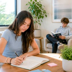 Guide Behavioral Health - Teen practicing healthy coping skills and mindfulness during treatment at Guide Behavioral Health.