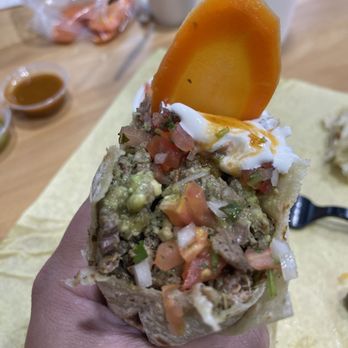 Valerie's Taco Shop - Carne Asada Burrito! Gotta add the sour cream, fresh pico and just the juiciest meat you'll ever have! Absolutely amazing guac! - Mexican Near Me - Frisco, Texas