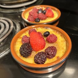Target - I added the fruits, pretty good for Target brand $6.29 for 2 creme brulees in terra cotta ramekins.