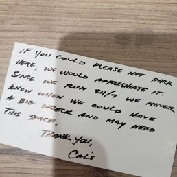 The card left on my window