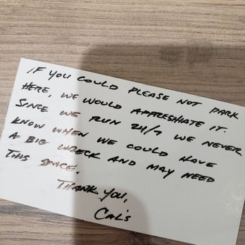 Cal's Transport & Towing - The card left on my window - Towing Near Me - Yucaipa, California