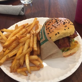 Unconventional Diner - Double cheese burger with bacon and seasoned fries. - Breakfast & Brunch Near Me - Washington, DC, District of Columbia