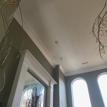 Patch Plus Paint - AFTER: crack from foundation work on 19' ceiling. - Painters Near Me - Plano, Texas
