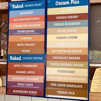 Betty's Pies - All those pie options. - Desserts Near Me - Two Harbors, Minnesota