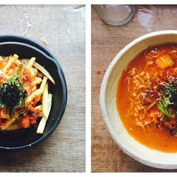 mokbar - left: disco fries
right: kimchi ramen - Korean Near Me - New York, New York mokbar - left: disco fries
right: kimchi ramen - Korean Near Me - New York, New York