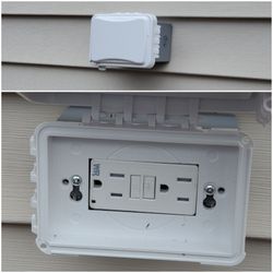Installed a outside outlet to the side of the house