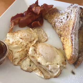 George's Cafe - French Toast Combo with 2 eggs & 2 bacon (needs potatoes, according to my wife) - Breakfast & Brunch Near Me - West Covina, California