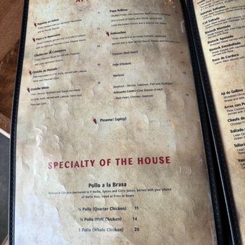 El Pollo Inka - Menu views - Peruvian Near Me - El Segundo, California