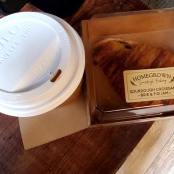 The Bend Mercantile - Coffee (oat milk latte) and the best fig & Brie Croissant! Yummy! - Coffee & Tea Near Me - Tulsa, Oklahoma