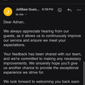 Jollibee - Basic idgaf copy paste response from their customer service team. What a joke - Fast Food Near Me - Houston, Texas Jollibee - Basic idgaf copy paste response from their customer service team. What a joke - Fast Food Near Me - Houston, Texas
