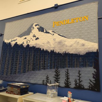 Pendleton Woolen Mill Store - Quilt behind the checkout counter - Fabric Stores Near Me - Portland, Oregon Pendleton Woolen Mill Store - Quilt behind the checkout counter - Fabric Stores Near Me - Portland, Oregon