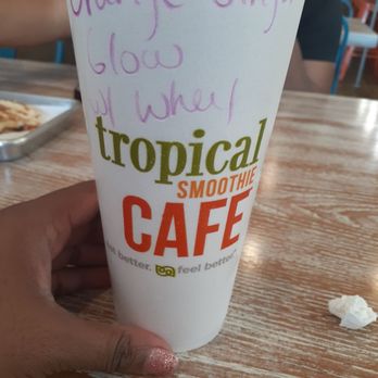Tropical Smoothie Cafe - Orange glow! The sizes are great - Juice Bars & Smoothies Near Me - Tinley Park, Illinois