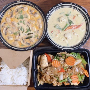 ThaiLand To Go - Tom Kha seafood, green curry chicken, drunken noodles with chicken - Thai Near Me - Temecula, California