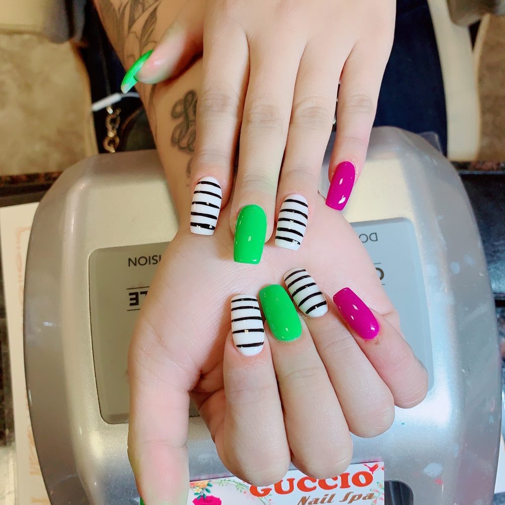 Guccio Nail Spa - My beetle juice inspired nails done by Mimi - Nail Salons Near Me - Corona, California Guccio Nail Spa - My beetle juice inspired nails done by Mimi - Nail Salons Near Me - Corona, California