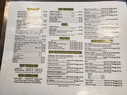 Menu photo 1 The Wedge Sandwich Shop Yonkers, NY Menu photo 1 The Wedge Sandwich Shop Yonkers, NY