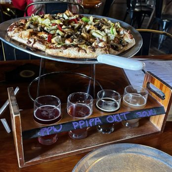 Grand Canyon Brewing + Distillery - Custom Pizza and Beer Flight - American Near Me - Williams, Arizona Grand Canyon Brewing + Distillery - Custom Pizza and Beer Flight - American Near Me - Williams, Arizona