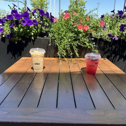 Came here because we love the one in Reading!  Blueberry lemonade! And an iced latte