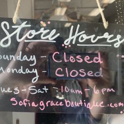 Sofia Grace Boutique - Store hours!