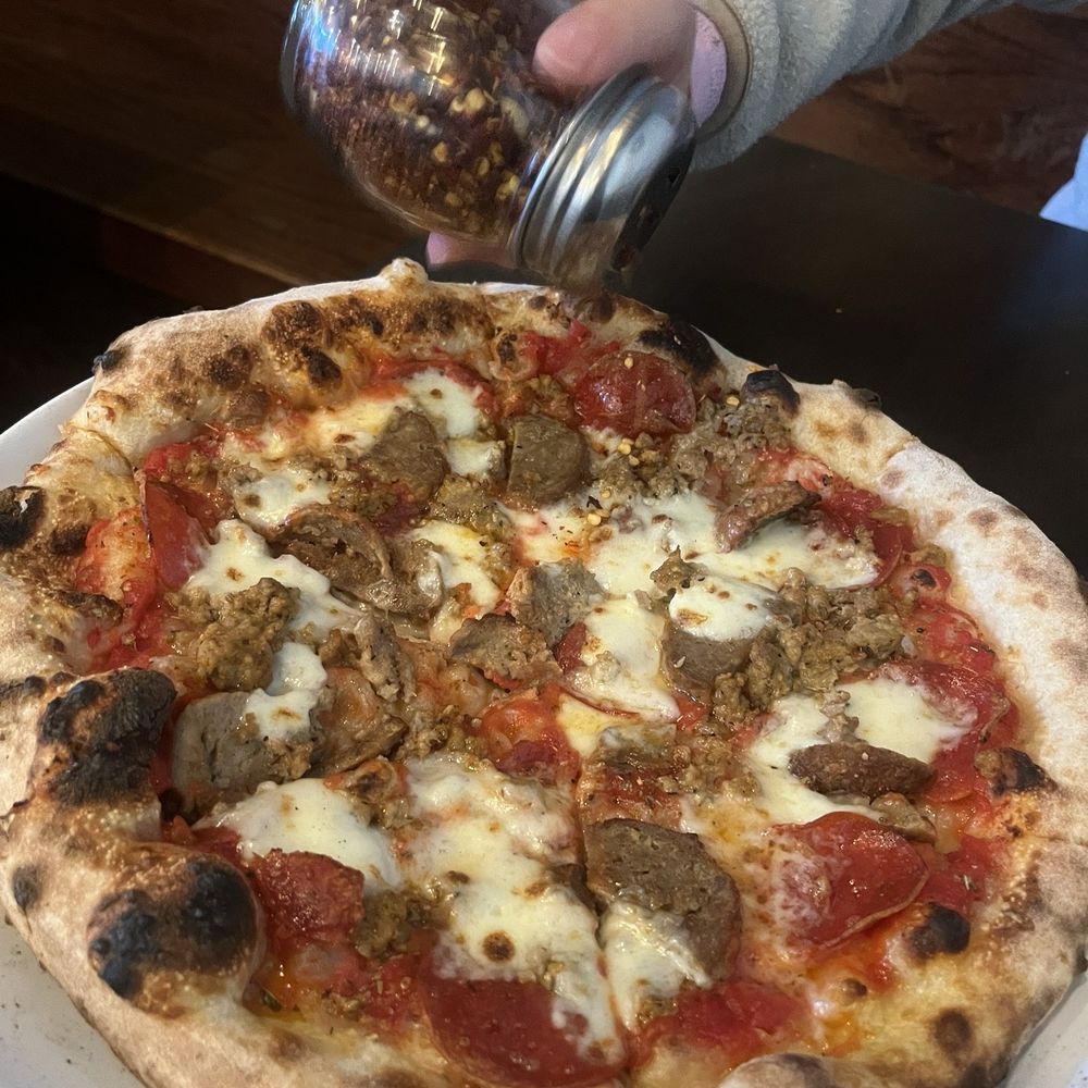 The Dallas: cheese, sausage, pepperoni. The Dallas: cheese, sausage, pepperoni.