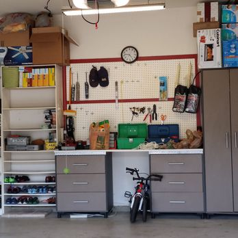 CA Resurfacing - John and his team helped us removed and put back these shelves, workbench, and cabinet (1/3) - Flooring Near Me - Orange, California CA Resurfacing - John and his team helped us removed and put back these shelves, workbench, and cabinet (1/3) - Flooring Near Me - Orange, California
