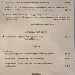 Menu, May 2026 Menu, May 2026