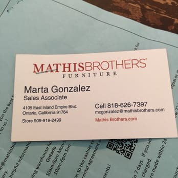 Mathis Home - Marta helped my best friend Robert find exactly what he needed , a TV Stand . It was quick, she was so helpful and patient ! - Furniture Stores Near Me - Ontario, California Mathis Home - Marta helped my best friend Robert find exactly what he needed , a TV Stand . It was quick, she was so helpful and patient ! - Furniture Stores Near Me - Ontario, California