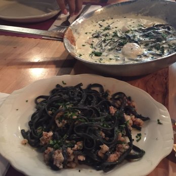 The Daily Catch - Calamari scampi and Alfredo with scallops. - Italian Near Me - Boston, Massachusetts The Daily Catch - Calamari scampi and Alfredo with scallops. - Italian Near Me - Boston, Massachusetts