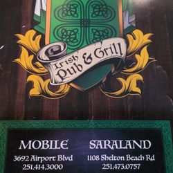 Lucky Irish Pub & Grill - Front of Menu