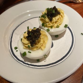 Lure Fishbar - Deviled eggs with caviar - Seafood Near Me - New York, New York Lure Fishbar - Deviled eggs with caviar - Seafood Near Me - New York, New York