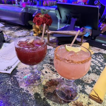 Cantina Tequila - Black berry margarita (left), guava marg (right) - Mexican Near Me - Henderson, Nevada