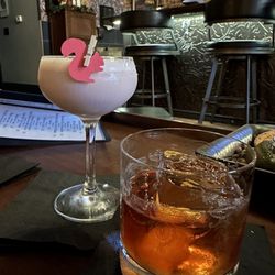 The Lazy Greyhound - Pink Squirrel and Old Fashioned (Old Dog Cocktails)