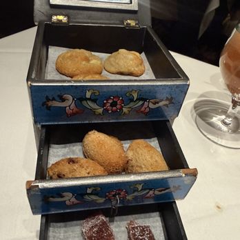 Restaurant R'evolution - After dinner treats. Honestly, they used to be better. - Cajun/Creole Near Me - New Orleans, Louisiana Restaurant R'evolution - After dinner treats. Honestly, they used to be better. - Cajun/Creole Near Me - New Orleans, Louisiana