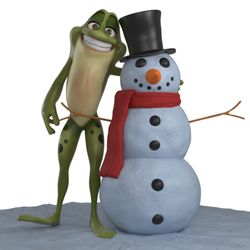 HOP Shops - Hopper loves to build snow friends.
