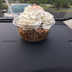 Rita's Italian Ice & Frozen Custard - Coffee custard sundae with Heath pieces and wet walnuts.