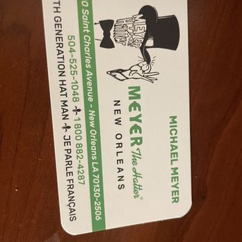 Meyer The Hatter - What a great place!  I window shopped after dark while staying nearby but meet Michael my last morning. I'll be back - Hats Near Me - New Orleans, Louisiana