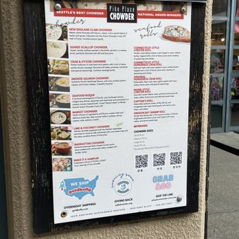 Pike Place Chowder - Menu 2/2023 - Seafood Near Me - Seattle, Washington