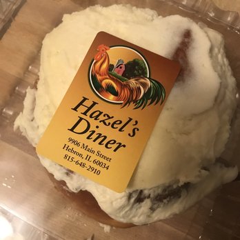 Hazel's Diner And Bakery - Huge cinnamon roll! - Breakfast & Brunch Near Me - Hebron, Illinois Hazel's Diner And Bakery - Huge cinnamon roll! - Breakfast & Brunch Near Me - Hebron, Illinois