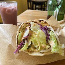 Hummus and tabouli falafel sandwich Hummus and tabouli falafel sandwich
