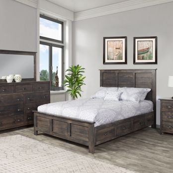 Ideas to Home - Solid Maple Bedroom in Slate Finish - Cabinetry Near Me - Chino, California Ideas to Home - Solid Maple Bedroom in Slate Finish - Cabinetry Near Me - Chino, California
