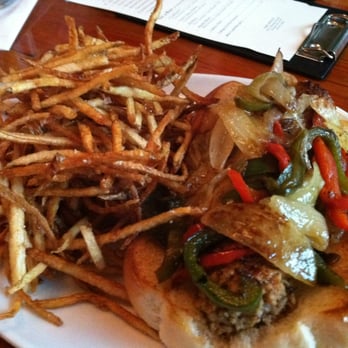 Bar Virgile - Spicy Italian Sausage with Shoestring Fries - Bars Near Me - Durham, North Carolina